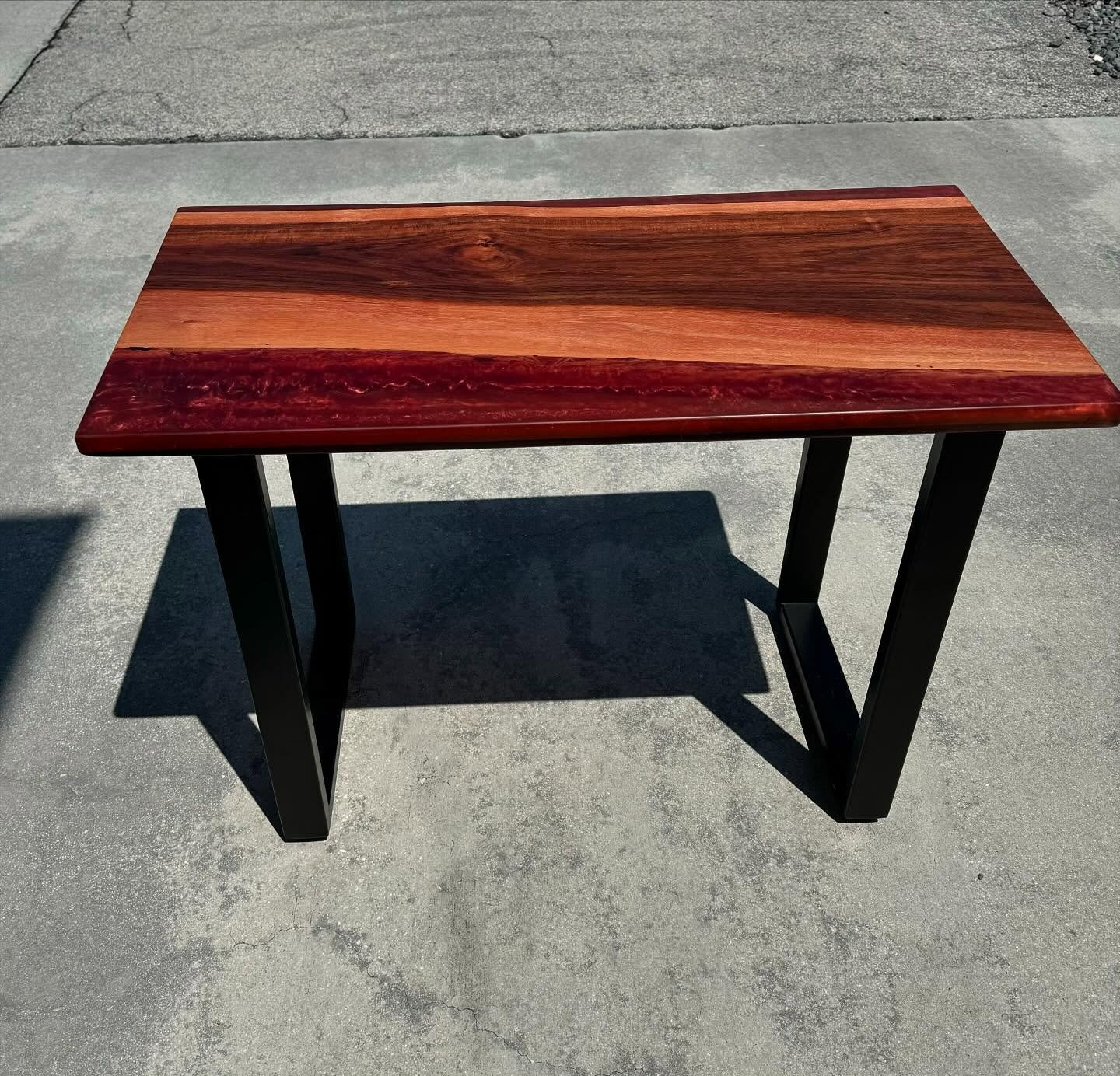 T-05 Patagonian Rosewood Table with Auburn Epoxy (satin finish) 33x16x24H