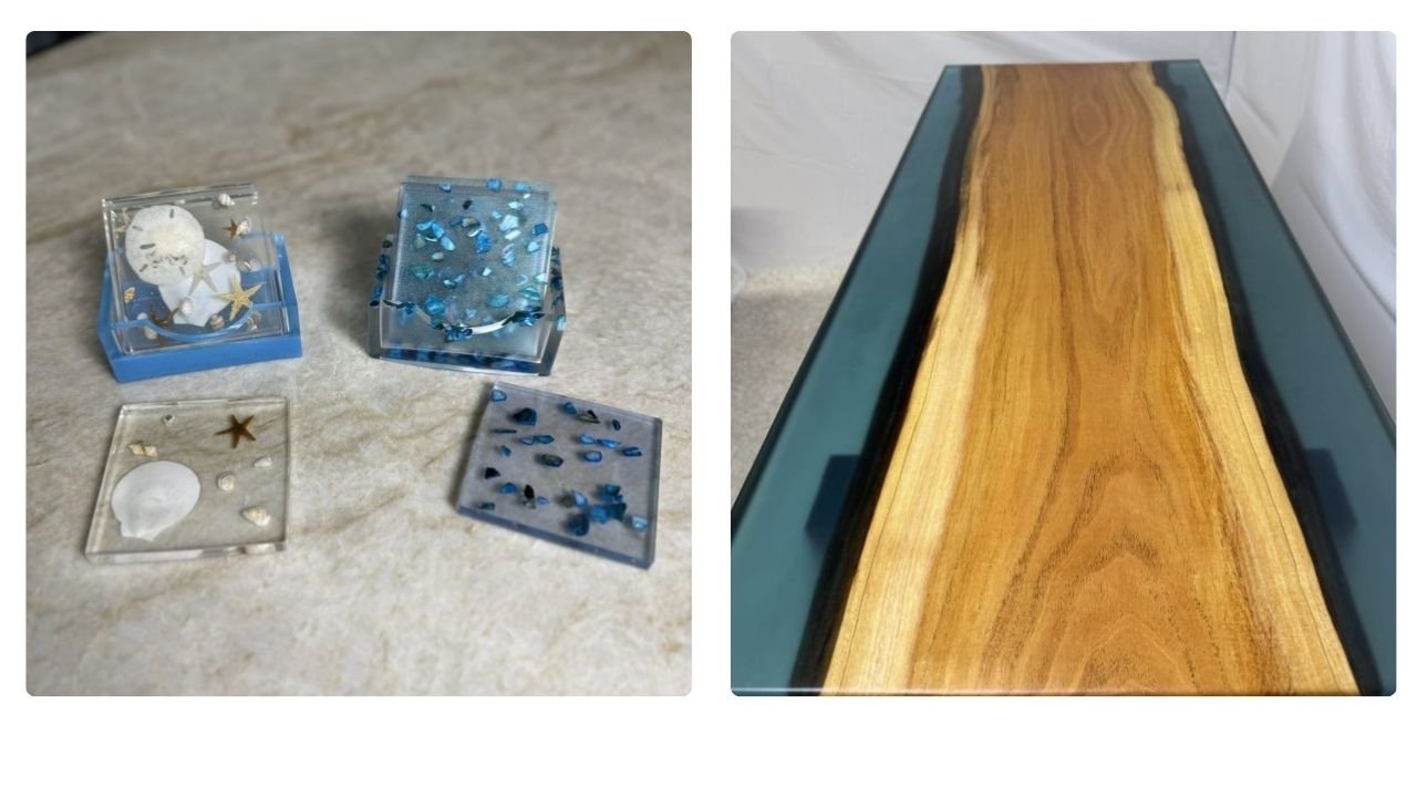 Epoxy Coasters and Table Epoxy Coasters and Table